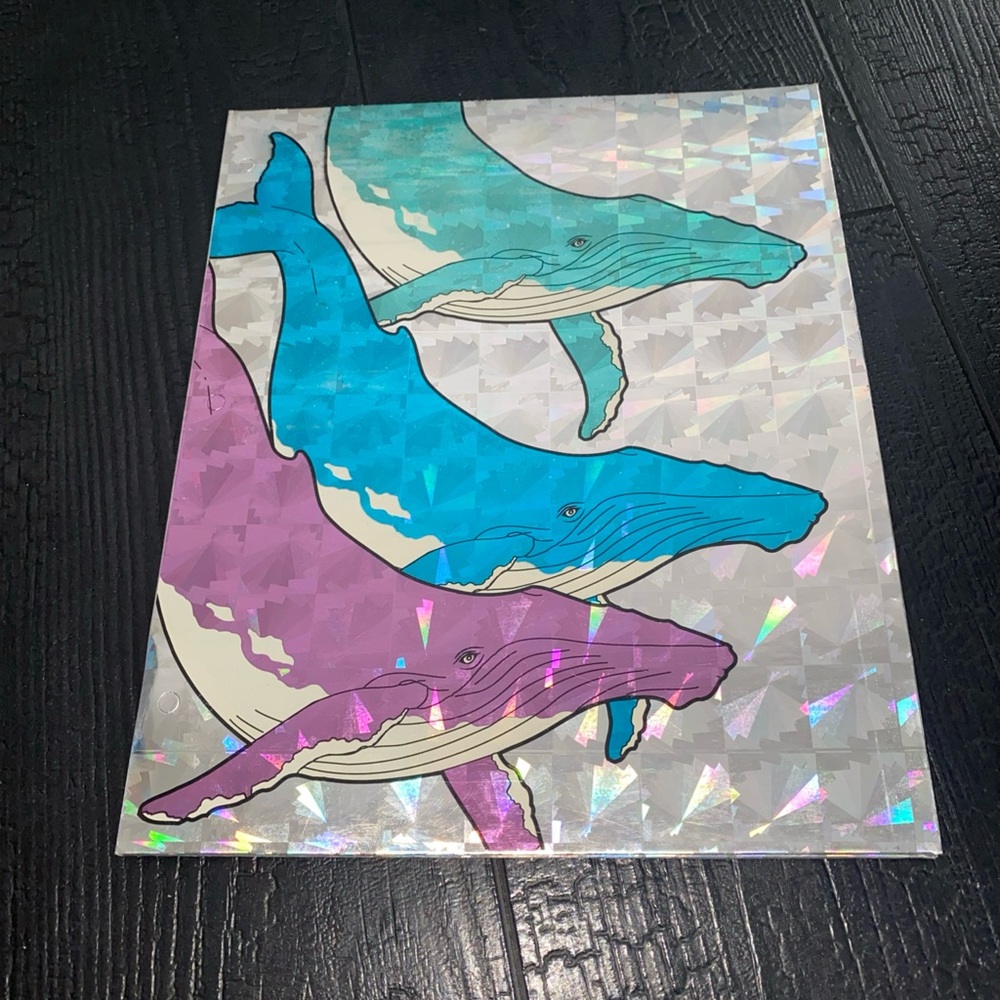 Vintage 1991‎ J&M School Folder Portfolio Cool Critters Metallic